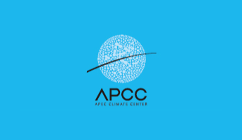 APCC 로고 배경색상 APCC BLUE에 표현시