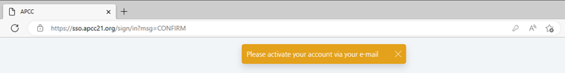 (Figure 1-2-4) Registration Completion Popup Message