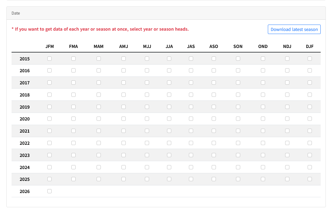 (Figure 1-4-5) Select Data Year/Month
