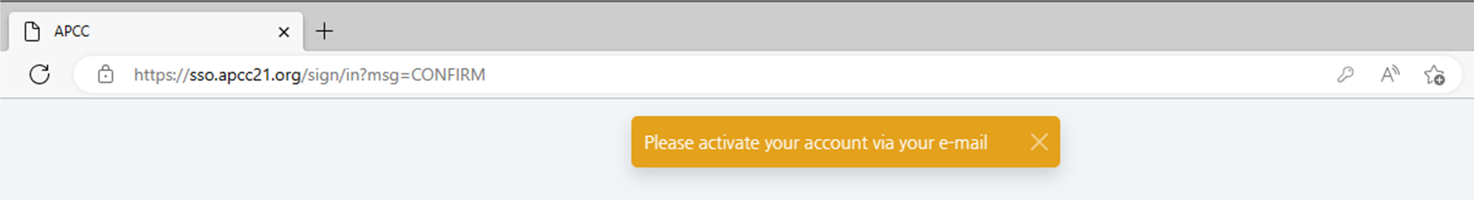 (Figure 2-3-5) Sign Up Completion Popup Message