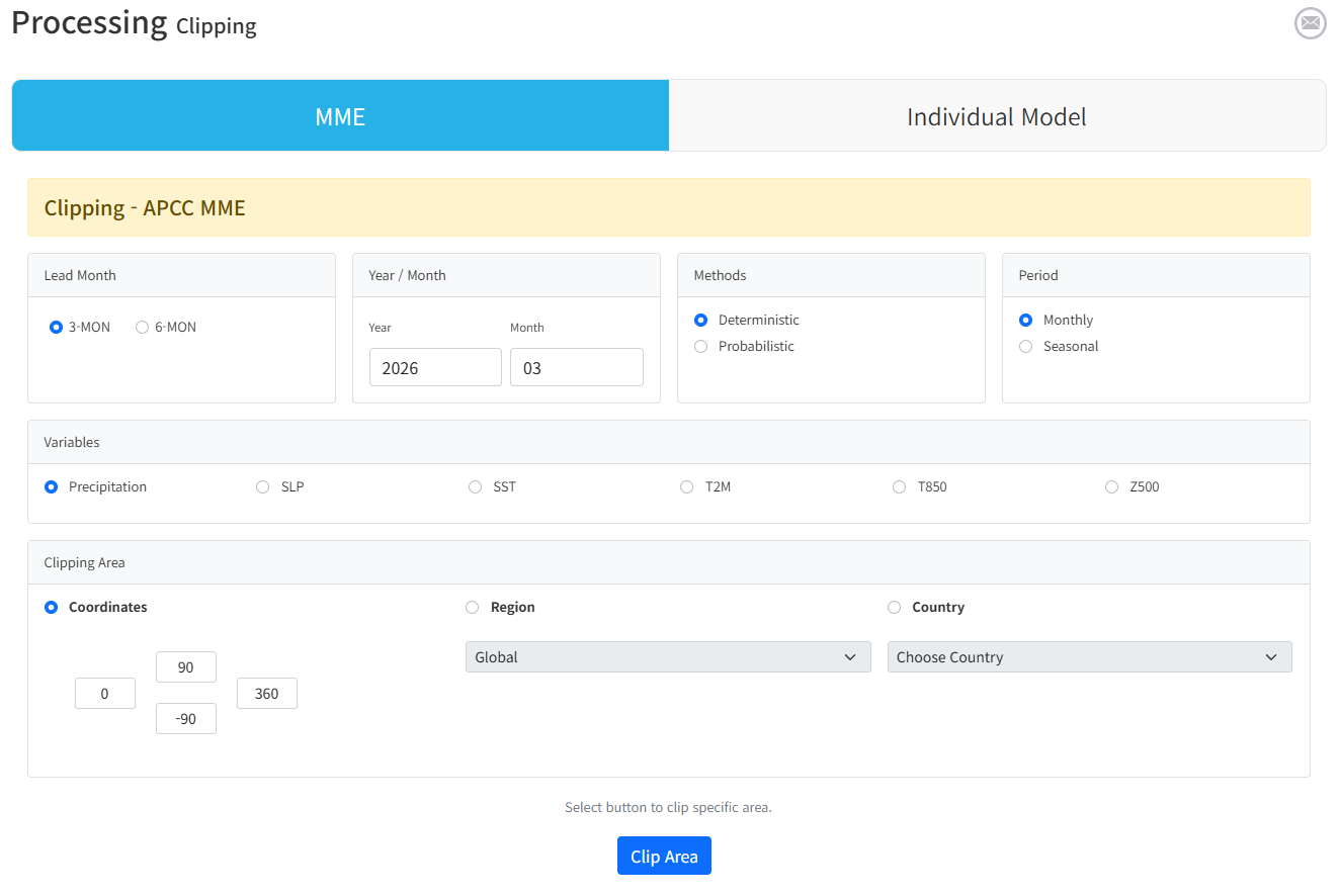 (Figure 3-3-41) Individual Model Selection Screen and Initial Screen