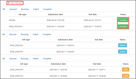 (Figure 3-4-2) Job List