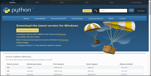 (Figure 4-1-1) Python Official Download Homepage