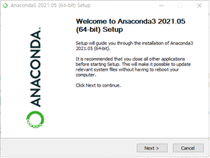 (Figure 4-2-2) Anaconda Installation Process -1-