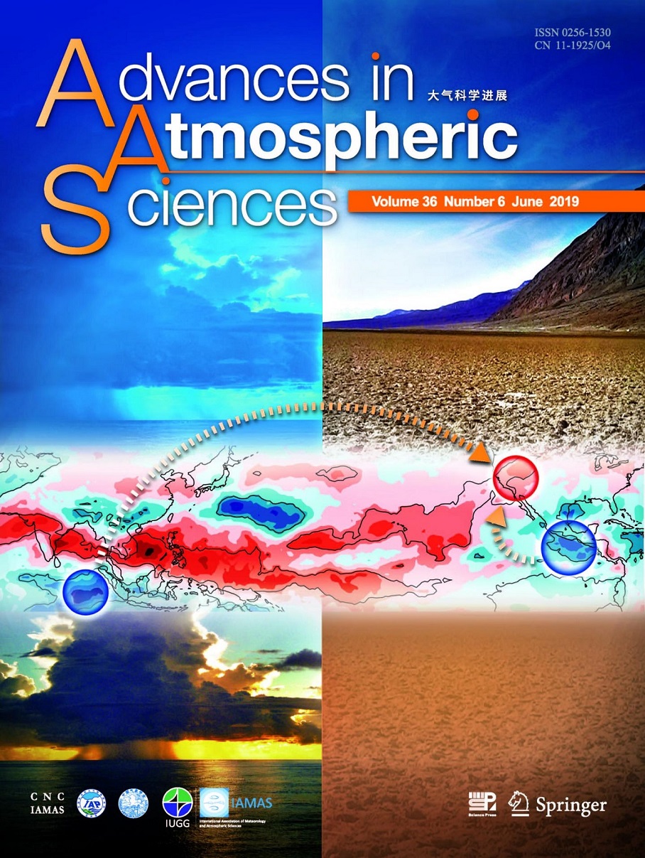 APEC기후센터 이윤영 박사의 국제공동연구팀 연구논문 내용 관련 대기과학의 발전(Advances in Atmospheric Science) 최신호(2019년 6월판) 표지에 캘리포니